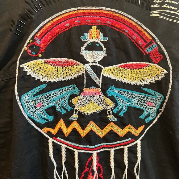 Black Embroidered Women’s Boho Double D Ranch Jacket - Picture 3 of 8